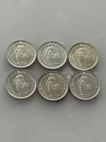 6 x 1/2 Franken 1942 - 1948  Unz