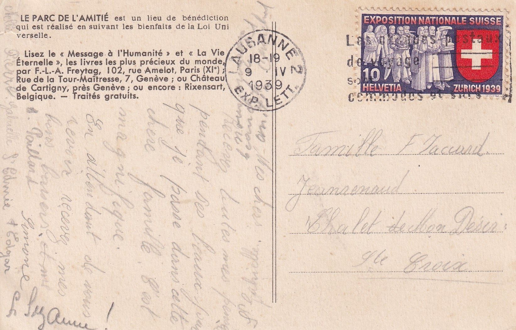 Cartoline postali: chateau de cartigny – Usato da Ste-Croix venduto da Atir44 1