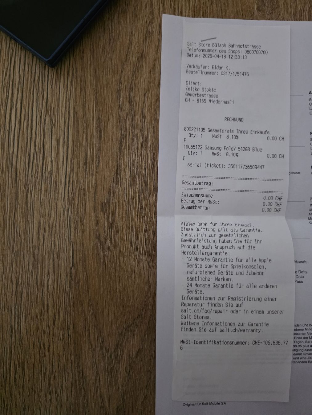 Samsung Telefoni cellulari / Smartphones: Samsung Z Fold 7 – Usato da Niederhasli venduto da Zekibenz 6