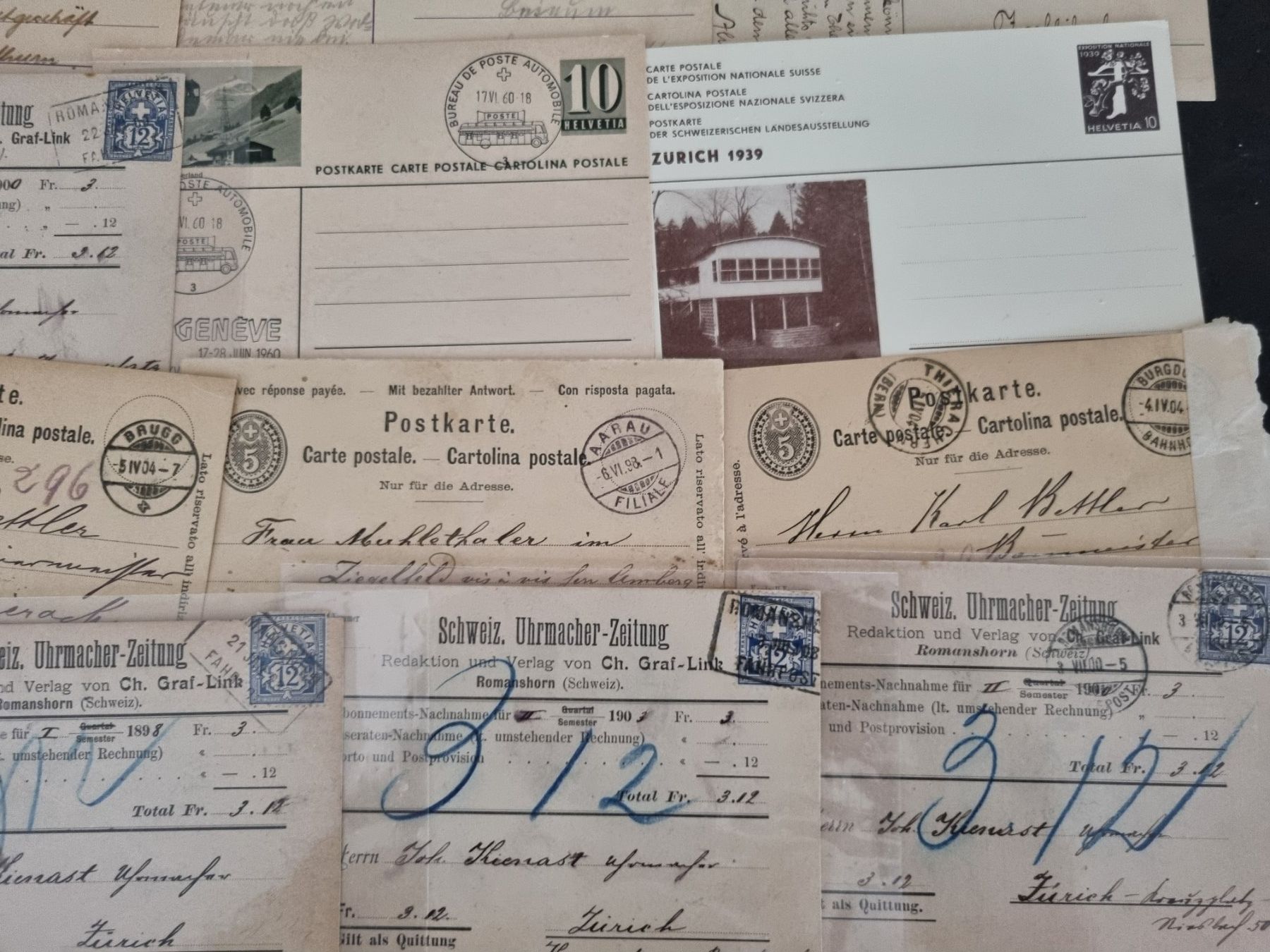 Alle Briefmarken: Lot mit 30 alten Postkarten ab 1873 – Gebraucht aus Gümligen von Geniusbuy 2