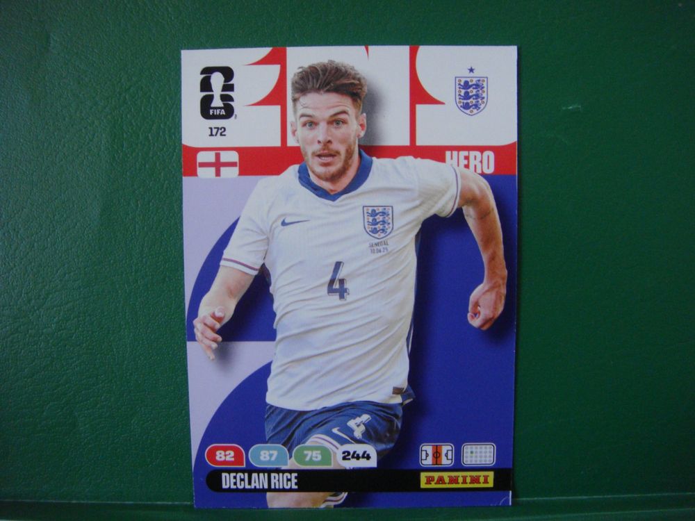 Cards Fifa World Cup 2026 DECLAN RICE NR.172 (Neu (gemäss Beschreibung ...