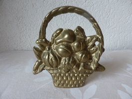 Türstopper Blumenkorb massiv Messing