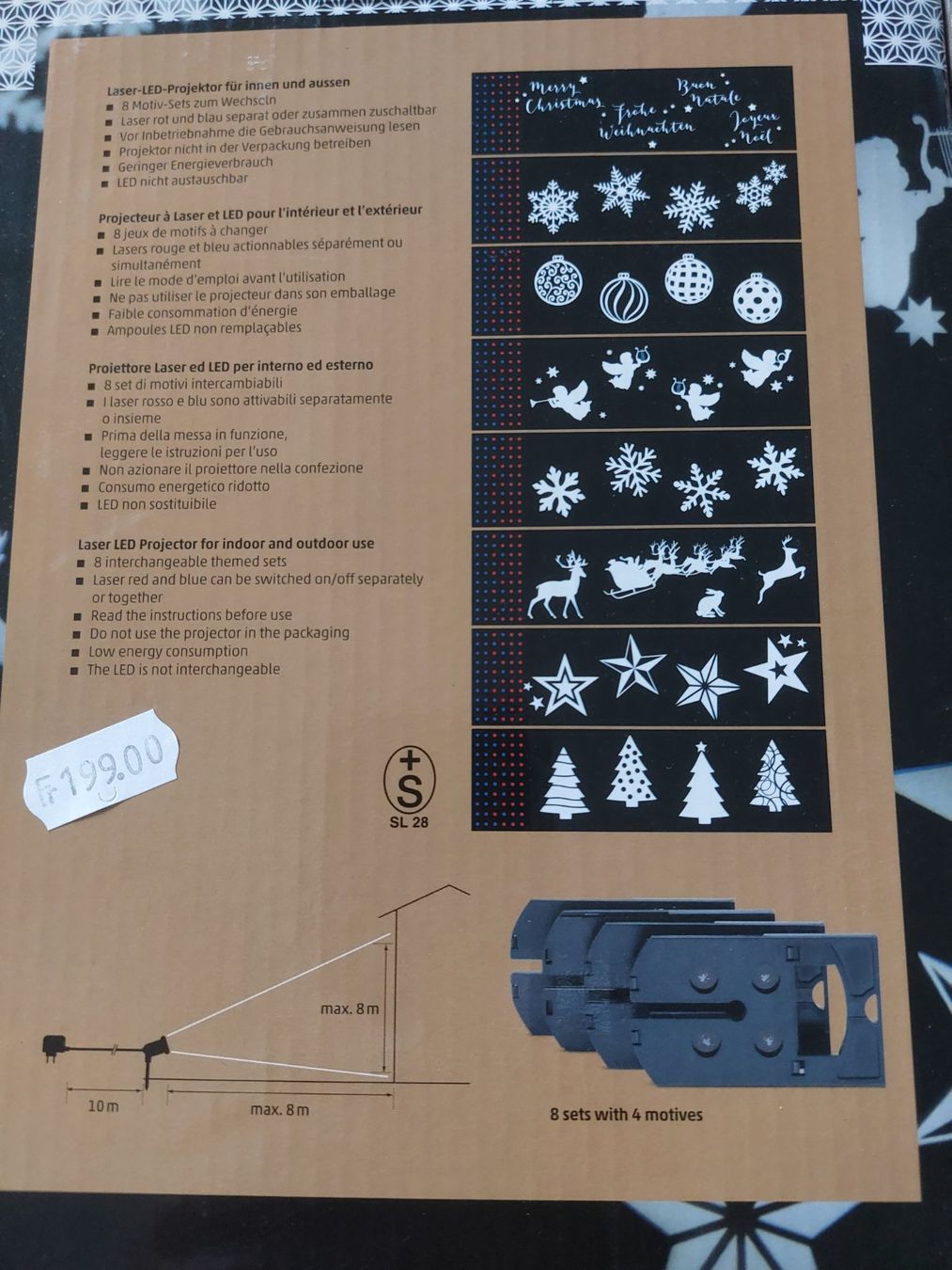 Ghirlande e barre luminose: Weihnachten Magic Beamer Laser Red and Blue 4 LED – Nuovo e nell'imballaggio originale da Bremgarten AG venduto da marcelbu62 3