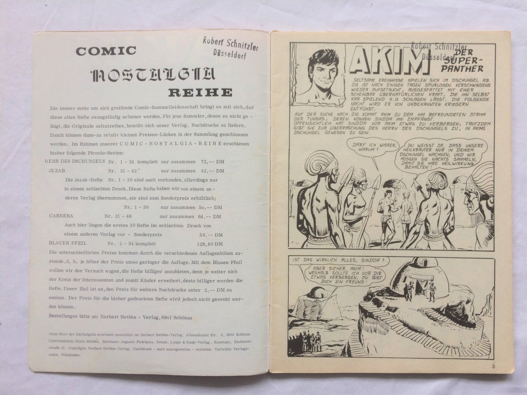 Fumetti: AKIM - Hefte - Nr.2/3/5 – Usato da Schaffhausen venduto da durruti 2