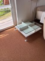 Couchtisch Glas Weiss mit Ablage gute Zustand