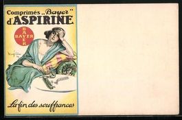 Medikament Aspirin, Reklame, Dame mit Ko