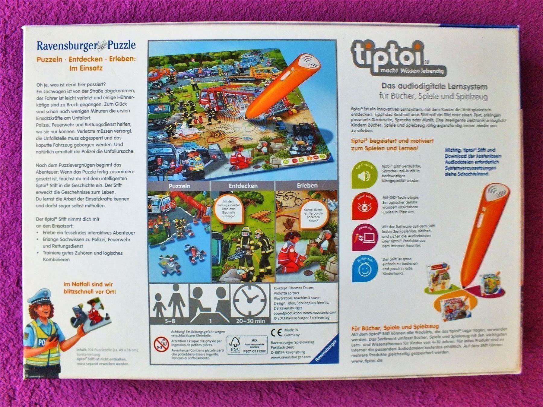 Tiptoi Puzzles: tiptoi Puzzle - Im Einsatz – Gebraucht aus Müllheim Dorf von Seeeule01 5