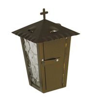 Grablaterne mit Klappdeckel und Erdspiess 24 cm Farbe gold