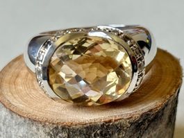 Ring Citrin, Silber 925, Gr. 57