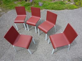 5 Stühle Stapelstühle Van Severen .03 stapelbar Vitra Tisch