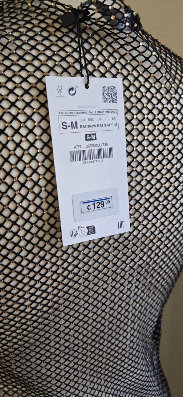 Zara Vestiti: Robe filet avec strass - neuve avec étiquette – Nuovo e nell'imballaggio originale da Genève venduto da Saleena 6