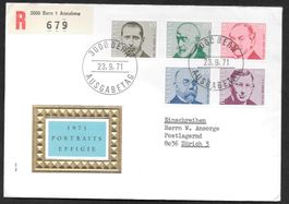 R-FDC Serie 498-502 Porträtmarken ET 23.9.1971