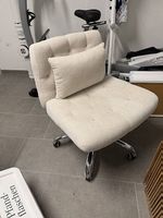 Bürostuhl Drehstuhl Beige/Creme Leinenoptik