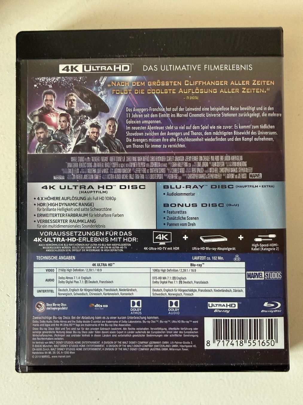 Tutti i DVDs: 4K UltraHD Blu-Ray Avengers - Endgame – Usato da Gasel venduto da Alter_Ego 1