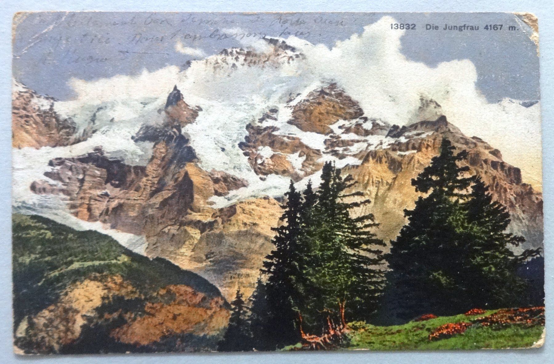 Cartoline postali: Die Jungfrau 4167 m – Difettoso da Fétigny venduto da Billy2miny