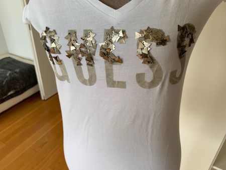 Guess FRONTLOGO PAILLETTEN - T-Shirt Gr. 36