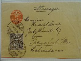 1895: Nr.58B auf 5c-Streifband: LAUSANNE -FRANKFURT +Stone