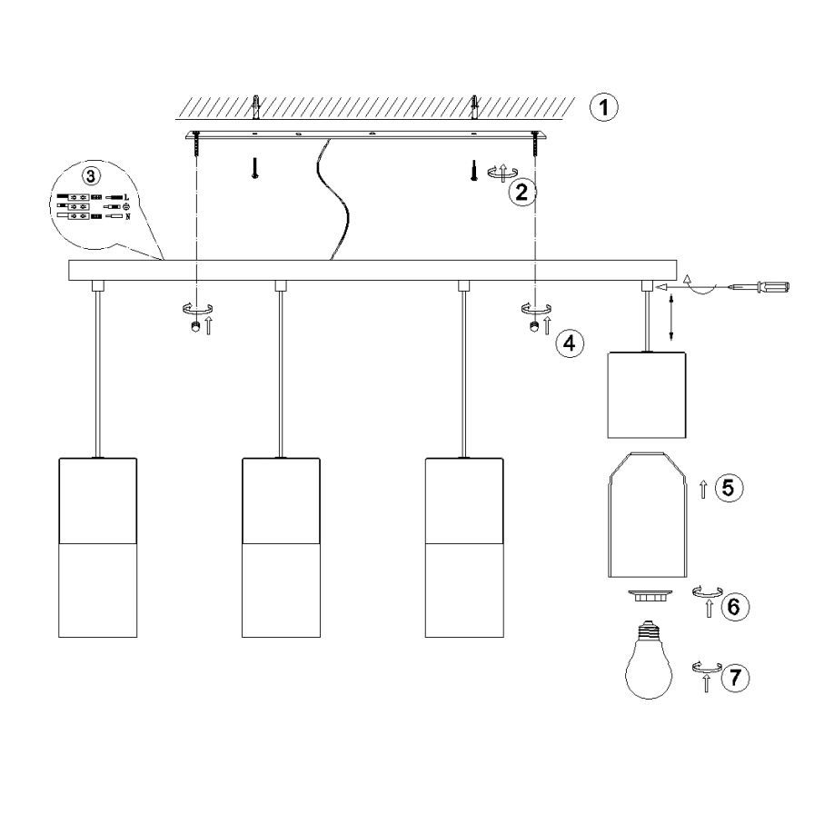 Kronleuchter & Deckenlampen: Hängeleuchte, Rauchfarbig, 4 Strahler – Neu (gemäss Beschreibung) aus Kreuzlingen von Smart-Light 5