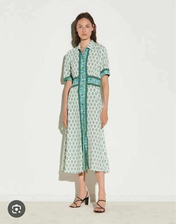 Sandro Viscose Linen Midi Dress