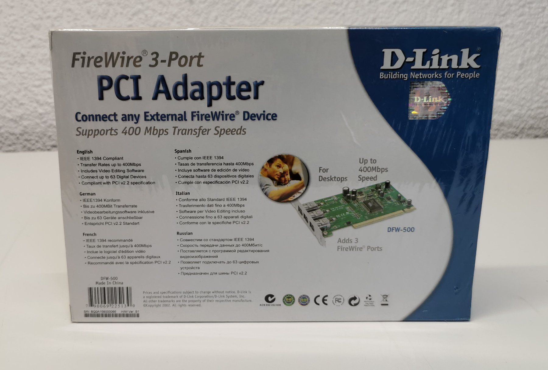 Dlink Unità & Adattatore: D-Link FireWire 3-Port PCI Adapter – Nuovo e nell'imballaggio originale da Oberwangen b. Bern venduto da Vittorio0 1
