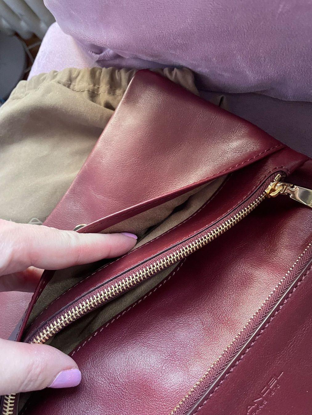Lancel Borse: Lancel Clutch-Tasche bordeaux – Usato da Taverne venduto da Monica80 2