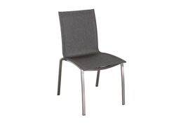 Gardeko Gartenstuhl ohne Armlehne schwarz Edelstahlstuhl neu