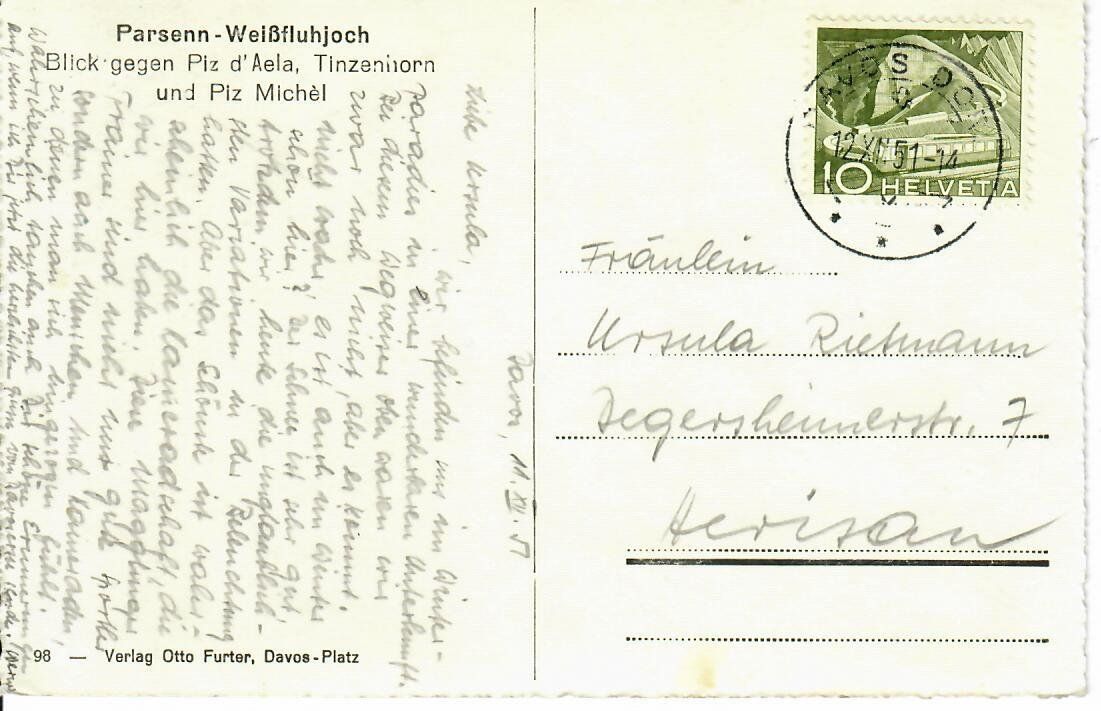 Cartoline postali: Parsenn - Weissfluhjoch – Usato da Hochdorf venduto da Ziegel-16 1