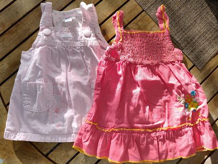 Sommerliche Mädchenkleider, Gr. 62/68, 2er Set