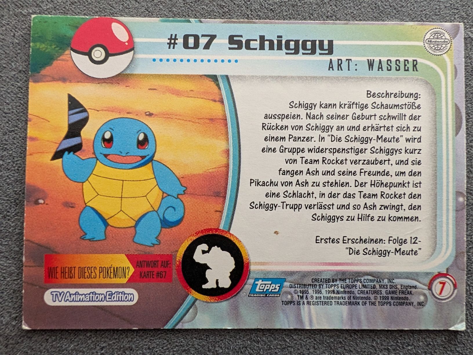 Pokémon Cartes à collectionner: Schiggy (#07) TOPPS  – D'occasion à Märstetten par eri_9lt8 1