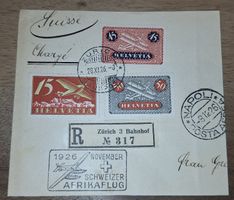 Briefstück Afrikaflug Zürich - Napoli