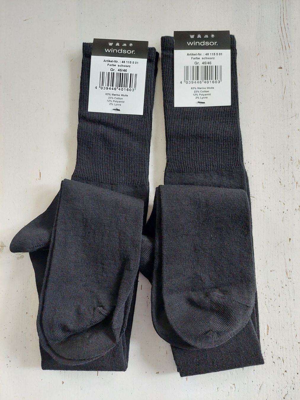 Calze: Windsor Socken lang 2er-Set Schwarz 45-46 – Nuovo e nell'imballaggio originale da Beckenried venduto da Havacola 4
