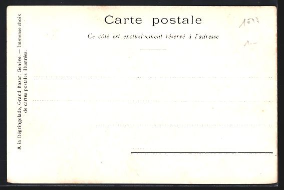 Ansichtskarten: AK Geneve, Hotel des Postes um 1900 – Gebraucht aus Berlin von bartko-reher 1