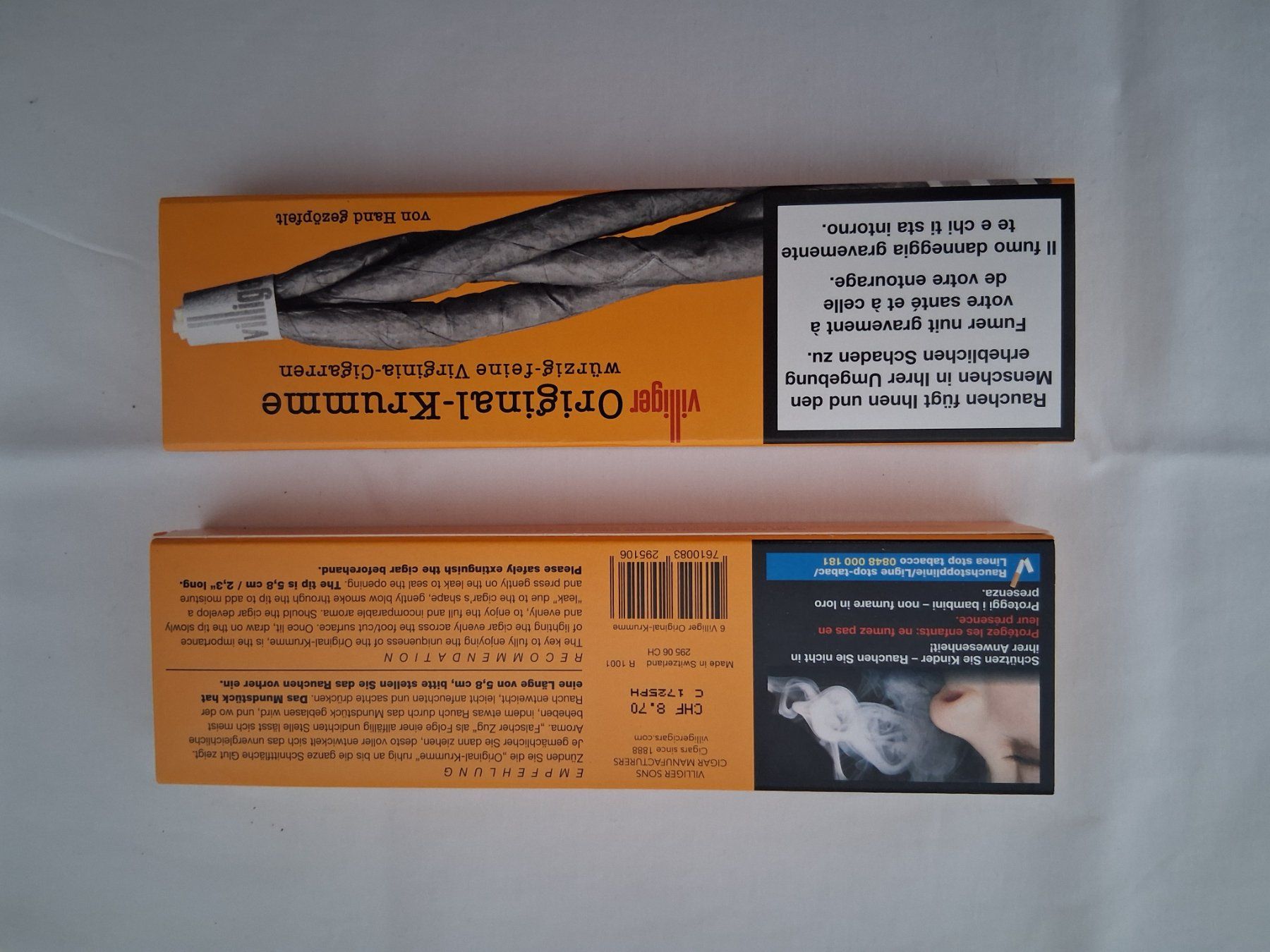 Villiger Zigarren: Villiger Original Krumme  2x 1x6 – Neu und originalverpackt aus Bonaduz von Motz 1