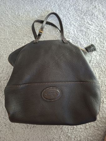 Sac à main Fendi Selleria en cuir grainé marron chocolat - 