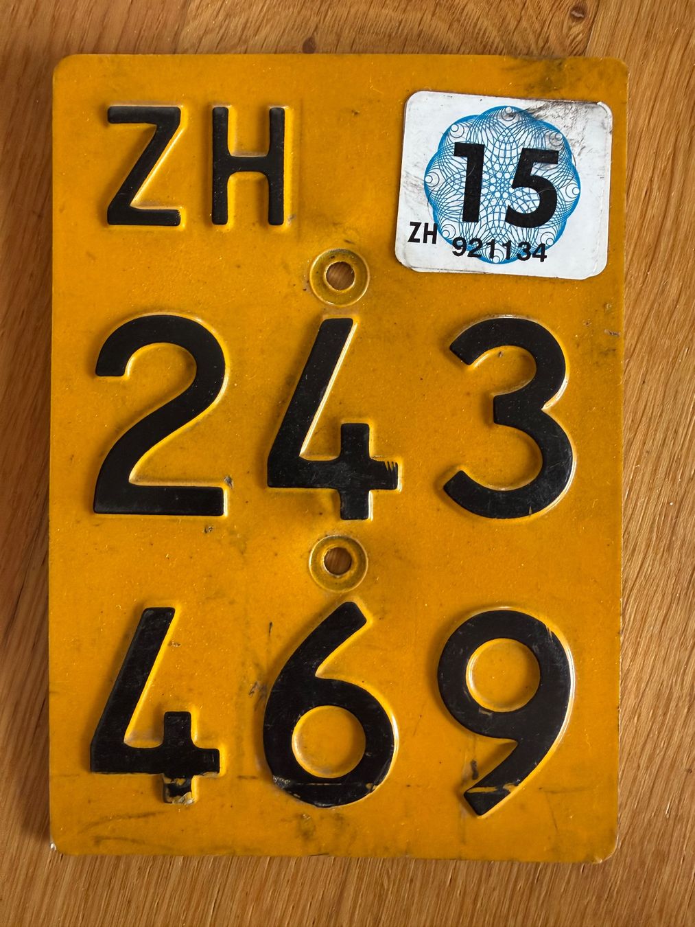 Sachs Parti ricambio per ciclomotori: ZH 243 469 Mofa Nummernschild – Usato da Fahrni b. Thun venduto da berger_tuning34