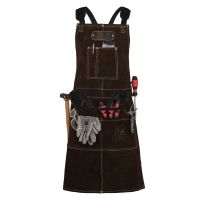 BLACK FOREST FOX ROUGH Wild Leder Arbeitsschürze Dunkelbraun