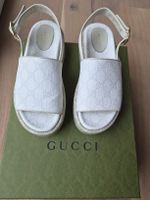 Gucci Sandale monogramweiss Groesse 38 neu
