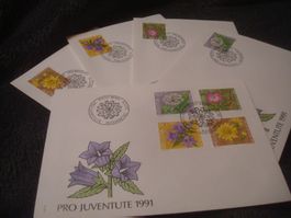 PJ 1991 FDC Serie u einzeln AB NUR 75 RP