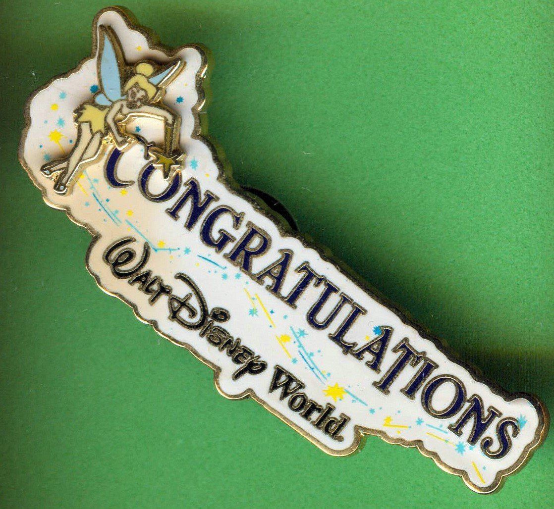 Disney Placchette & Badge: DISNEY   WDW  Tinker Bell  CONGRATULATIONS – Usato da Winterthur venduto da Sammleroase