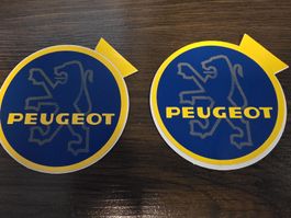 2x Peugeot Stickers 9cm New Old Stock Tuning Retro Classic