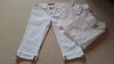 Hilfiger Hose Gr. 36 + 2neue Blusen,