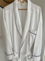Hermes Top Zustand weiss Baumwolle Morgenmantel Bademantel