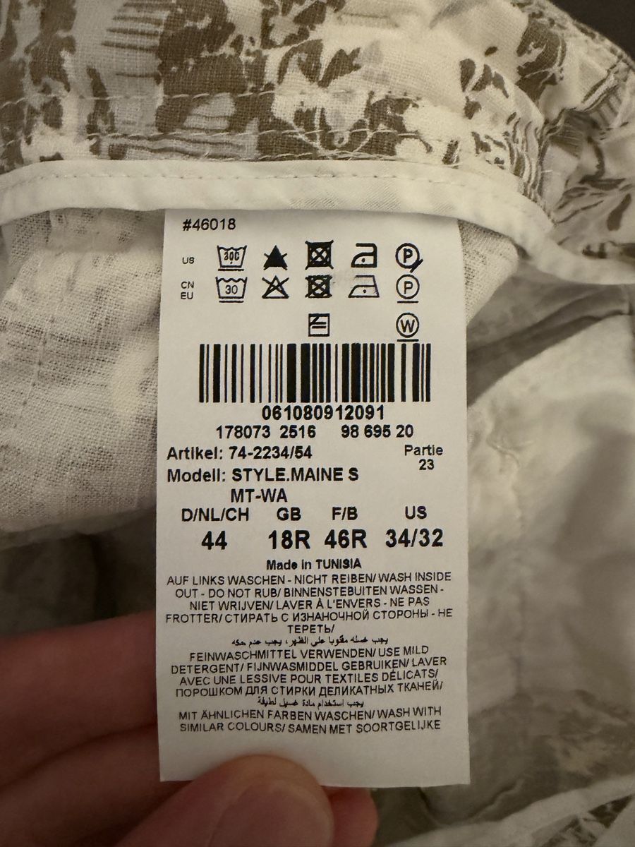 Brax Pantaloni: Brax Leinenhose Damen Gr. 44 Beige Muster – Usato da Zürich venduto da jak_89nh 4