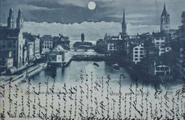 Zürich Nacht - vier Karten gelaufen 1898/1899
