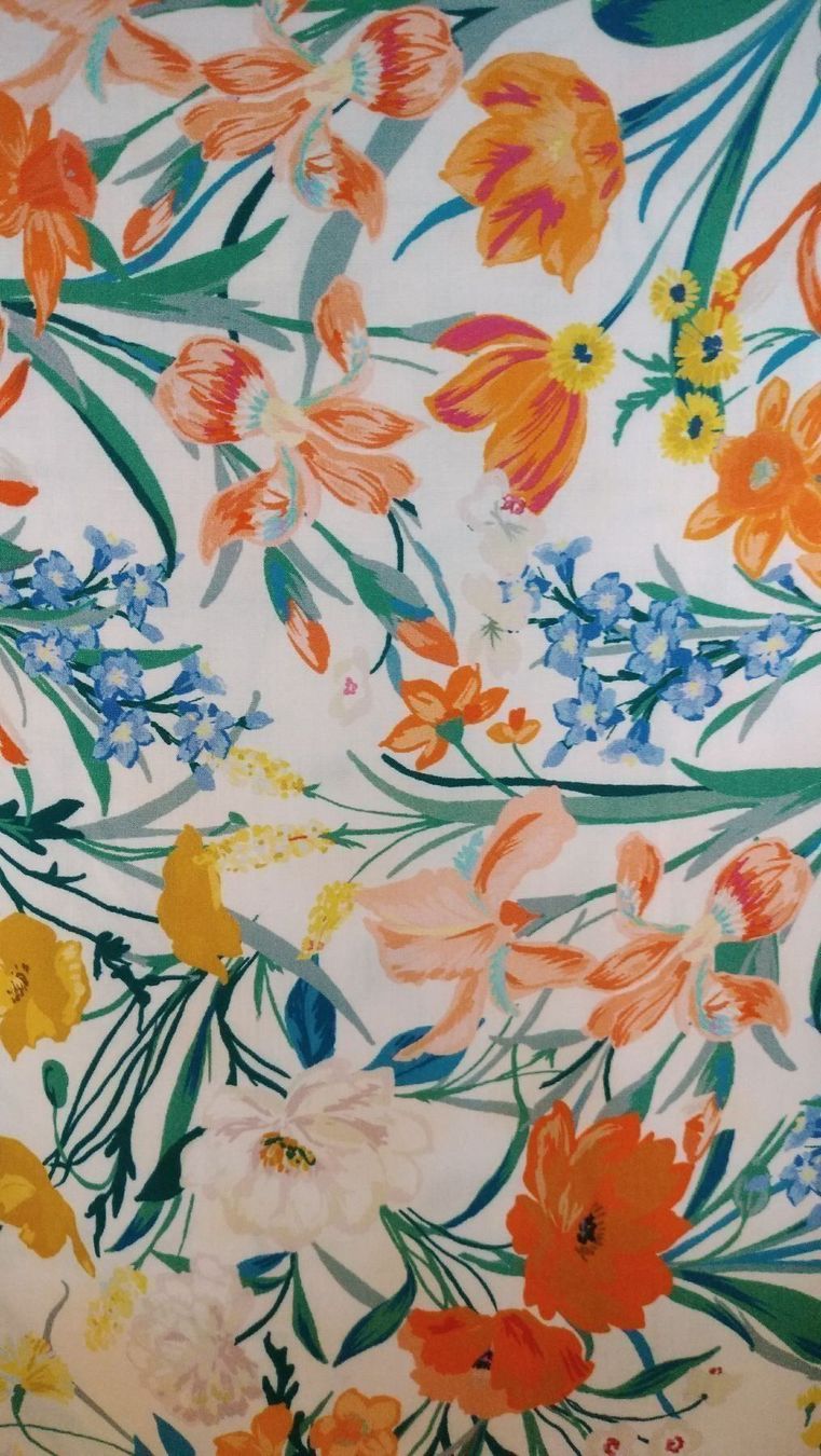 Tessuti: Blumenmotiver Stoff. 1m.20cm. – Nuovo (secondo la descrizione) da Winterthur venduto da losa_p966 1