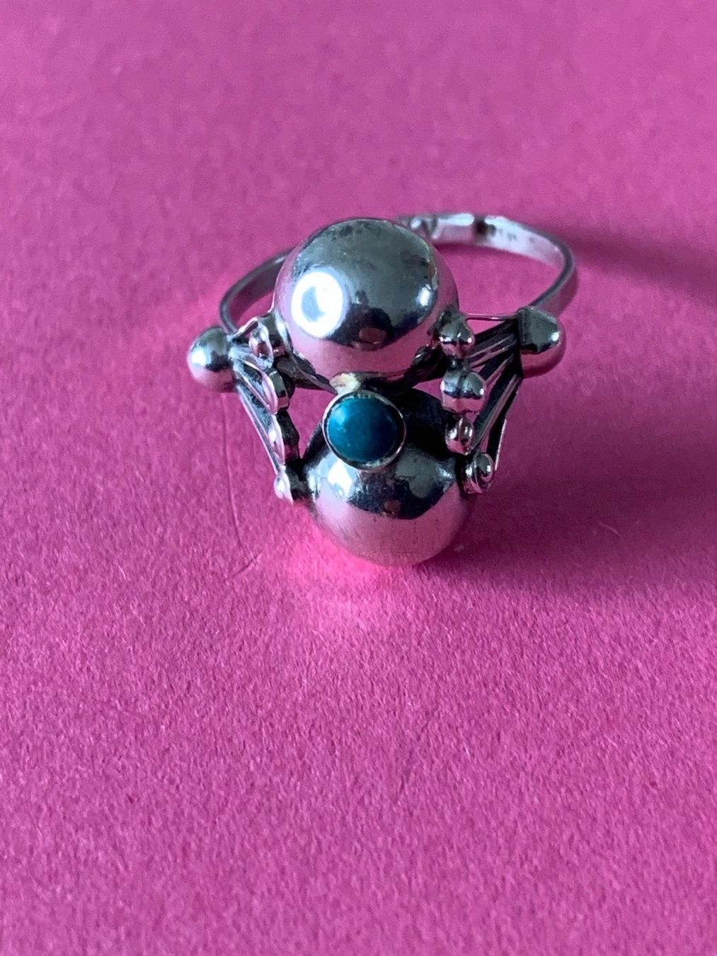 Ringe: Silberring 2 Kugeln blue (gr.53-56) – Gebraucht aus Dittingen von Bellevista 2