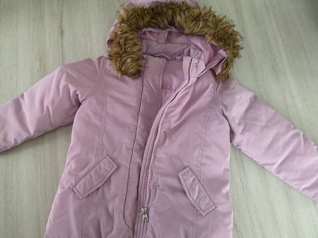 Mädchen Winterjacke Gr. 98 Rosa abnehmbares Fell