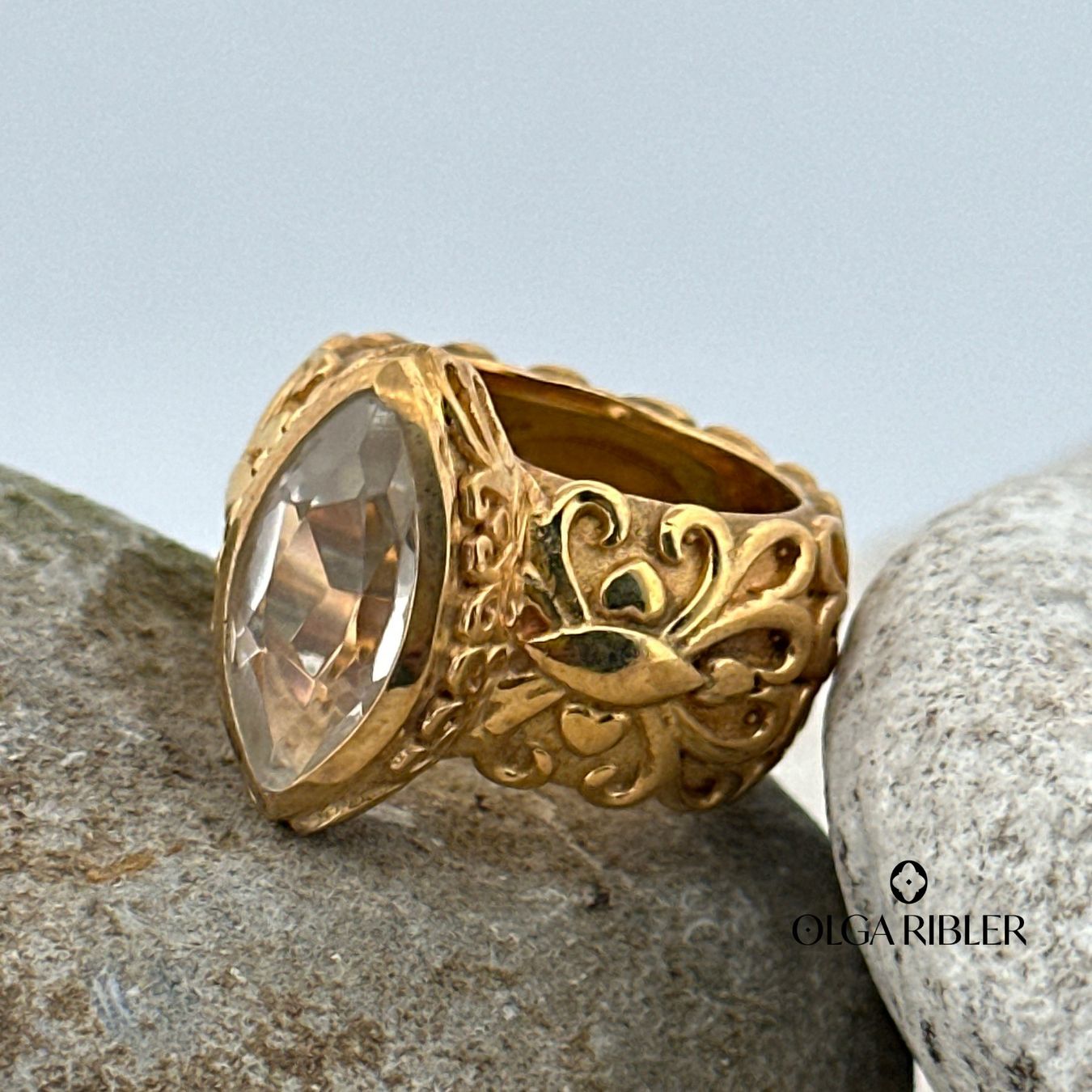 Olga Ribler Anelli: Unikate Silber Ring 925 mit Topas Grösse 56 – Nuovo (secondo la descrizione) da Luzern venduto da Schmuckoutlet 2