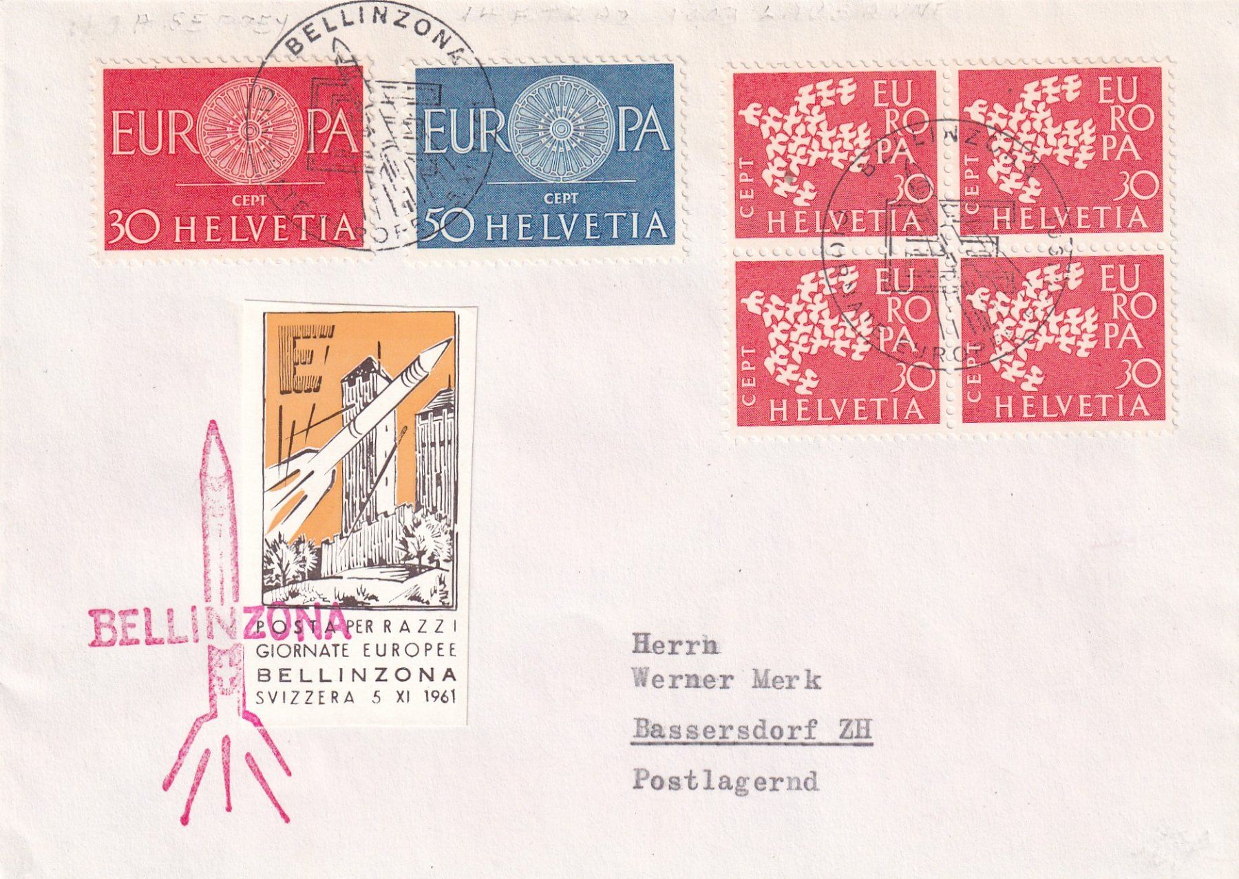 Tutti i francobolli: Sonderflug 1961 - Raketenpost – Usato da Birsfelden venduto da chr_yq2g