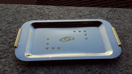 Platte Metall mini Eheringe Tablar LIEBE AMOR cm 24 x 13